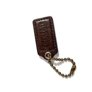 Coach | Bags | Coach Dark Brown Leather Hangtag Replacement Bag Charm ...